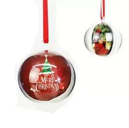 5 cm Trasparente in plastica di plastica Christmas Balli sospeso Orament Balls Hollow e Sublimation Blank Ornament Decorazione di Natale 501444450