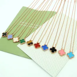 Luxury Brand Designer Halsband för kvinnor Ny fyrbladklöver Halsband Högkvalitativ titanstål 18K Guldhänge smycken