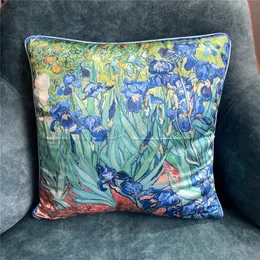 Van Gogh Painting Oil Irises Silk Cusciano divano di divano Cuscino da cuscino per cuscino Cuscino Cesoda Design Design Cuscino 240508