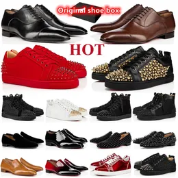 Designer Dress Shoes Des Chaussures Luxury Loafers Shoe Men Women Rivet Sandals Eyelet Studs Flats Platform High Casual Sandal Black Red Glitter Trainers with box