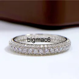 Band Rings Eternity Micro Pave Moissanite Diamond Ring 100% Original Sterling Sier Wedding Band Rings for Women Men Promise Jewelry