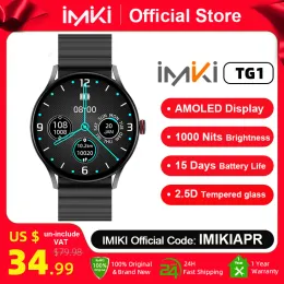 Watches Imiki TG1 Smartwatch 1.43 "AMOLED Display Sunlight 1000 Nits Bluetooth Ringer 15 dagars batteritid för människan