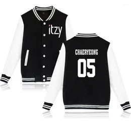 سترات نسائية Itzy لا شيء من عملي Merch Baseball Jersey Jacket Yuna Ryujin Chaeryeong Lia Yeji Long Sleeve Graphic Hoodie Shirt