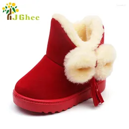 Botas jgshowkito winter garotas neve fofo doce sapatos princesas quentes algodão grosso de moda moda borbole