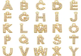 26 PCSSET Prosty Classic Az 26 ALPHABET LITET Urok Gold Kolor Copper Cricon Nazwa wisiorka Oryginalna kobieta biżuteria1358055