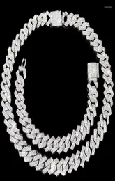 سلاسل MM Iced Out Miami Cuban Link Chain Necklace for Women Men Golden Prong rombus jold choker hip hop Jewelrychains3746342