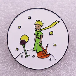 The Little Prince Fox Rose Classic Fairy Tale Enamel Brooch Le Petit Prince Pins Mężczyzn Kobiet Dzieci