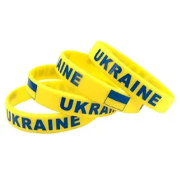 2022 Support Ukraine Wristbands Party Favor Silicone Rubber Bangles Bracelets Ukrainian Flags I Stand With Ukrainian Yellow Blue S4787362