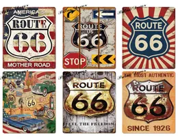 Rutt 66 Tin Sign Vintage Metal Sign Plaque Metal Vintage Retro Garage Wall Decor för Bar Pub Club Man Cave Gas Station7097505