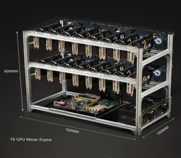 6 8 12 14 16 19 GPU Miner Mining Pills Rack Aluminium Frans Air Frame في Stock1855776