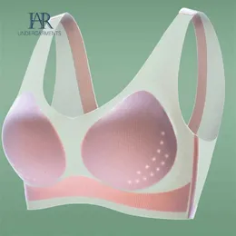 Biancheria intima attiva senza soluzione di saluti sexy seta di ghiaccio profondo v di bellezza di bellezza biancheria intima che raccoglie reggiseno comodo sport ultra-sottile senza anello in acciaio biancheria intima d240508