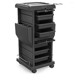Storage Boxes Trolley Cart Salon Station 6 Trays 2 Tray Holders Rolling Beauty Lockable Covers Extra Privacy Stainless Steel Bottom Racks