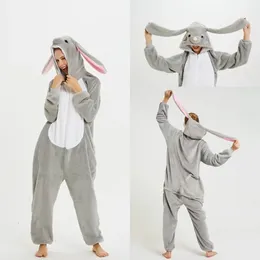 Winter Kigurumi Oneise para crianças adultos menino menina unicórnio pijamas animais de coelho de coelho