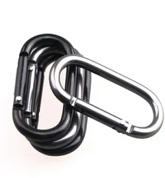 carabiners البيضاوي Snap Hook Aluminium سبيكة 50x25mm باللون الأسود والرمادي لمفاتيح زجاجة الماء الخطاف الزراعي USE1840559