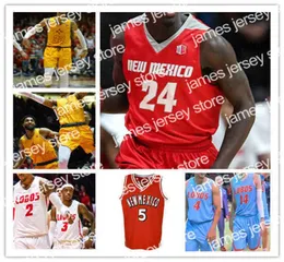 Koszykówka uczelni nosi niestandardowe 2021 Basketball New Mexico Lobos College Jerseys Jaquan Lyle Corey Manigault Carlton Bragg Jr Kei2178263