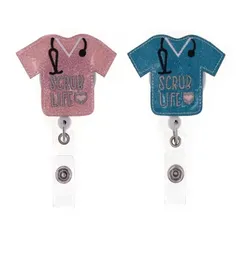 Fsahion Key Rings Interchangeable Glitter Scrub Life Nurse ID Card Name Tag Retractable Badge Holder Reel With Alligator Clip407112692951