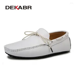 Casual Shoes DEKABR Fashion Spring And Autumn Style Soft Moccasins Men Loafers High Quality Leather Flats Driving Big Size