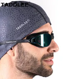 Taddlee Brand Mens Swimming Cap Pu Fabric Silicone Lycra Cap Cap Cap Pool Pool Sportproof Sports Author Compans Absorts Warge-Six 240425