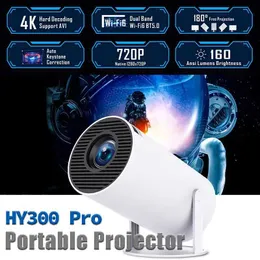 Projectors 5G Portable Intelligent Projector HY300 PRO 4K Android 11 Dual WiFi 6 260ANSI Allwinner H713 BT5.0 1080P 1280 * 720P Home Theater Upgrade J240509