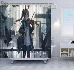 Ory Anime Shower Curtains Arknights漫画バスカーテンバニーガールホームデコレーション防水ポリエステル生地カーテンバスロ3852510
