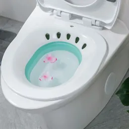 Bathtubs Portable Green Pink Sitz Bath Durable Over Elderly Pregnant Women Hip Basin Hemorrhoids Patient Toilet Tub Foldable Saving Space