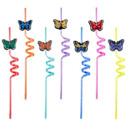 Пить STS Butterfly Themed Crazy Cartoon for Kids Goodi Dize Party Plastic Birthday Dritety Dry Girls Decoration