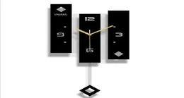 Nowy zegar ścienny kwarc nordycki z wahadłem duży rozmiar zegarek ścienny nowoczesny design do dekoracji domu duży duvar saati dekoracje 293P9700606