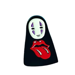 Broche de broche de desenho animado japonês fofo broche sem rosto homem sem face masculino bisinho de metal pin backpack mackping acessórios de acessórios