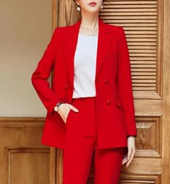 Pant Suit Women 2020 Office Ladies Use Business Work Formal Trabalho Elegante Blazer duplo Blazer Duas Peças Pantsiits Plus Size8188402