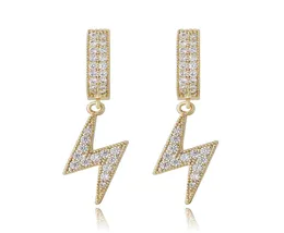 Brincos de hip hop da moda para homens mulheres cor de prata dourada CZ Earrings Light Iced Out Bling Cz Rock Punk Wedding Gift7043734