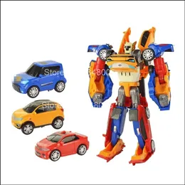 3 in 1 tobot Transformation Robot Korea 2 in 1 Cartoon Brothers Anime Deformation Auto Airplane Toys for Child Christmas Gift 240508