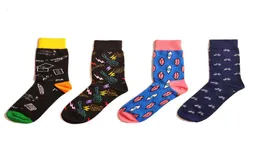 Men039s Socks Combed Cotton Jacquard Cartoon Geometric Music Conforms Male Business Dress Crew Socks Wedding Gifts Sox1Pai5215289