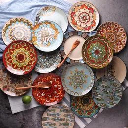 Ceramiczne potrawy kreatywne osobowości ręcznie malowany talerz zachodni stek talerz makaronowy talerz domowych sztućców naczyń 30 stylów opcjonalne 220g
