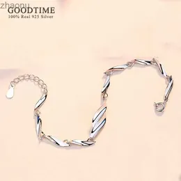 Chain Simple Style% 925 Sterling Silver Womens Jewelry Accessories Hot Fashion Srebrna Bransoletka XW