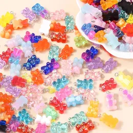 30colors 10pcs 22X11mm Candy Color Gummy Mini Bear Charms for Making Cute Earrings Pendant Necklace DIY Creative Jewelry Finding 240507