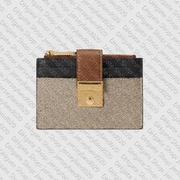 658228 Padlock Card Case Wallet Designer Womens Leinwand Reißverschlussmünze Geldbeutel mit Kastenstaubbeutel 250r