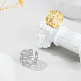 Anelli per matrimoni 316L in acciaio inossidabile inossidabile geometria distorsione multistrato anello in metallo con twist per donne gioielli da festa