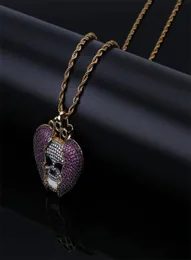 Hip Hop Juice Wrld Same Paragraph Devil Skull Heartbreak Pendant Solid Cubic Zircon Necklace Jewelry Necklaces7138755