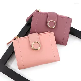 Portafogli Women Wallet Simple Retro Rivets Short Coin Borse Card Borse per ragazze piccole donne Bolsa femminina