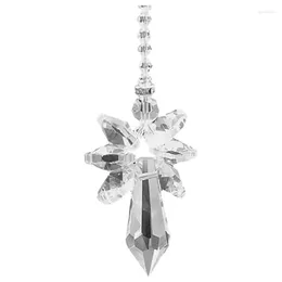 Dekorativa föremål Figurer Modern Rainbow Crystal Angel Chakra Suncatcher Car Charm Pendant For BACKE SVITE Mirror Hanging Drop Deli Oto7f