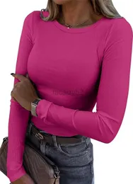 Kadın Sweaters Uzun Kollu Elastik Yuvarlak Yuvarlak Yuvarlak Yuvarlak Yüzyüz Tişört Slim Fit Sıradan Temel Üst Moda Örgü