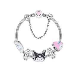 Braccialetti di fascino 16-21 cm Bracciale a catena manuale in rilievo Kuromi e melodia simpatici perle di cartoni animati adatti ai gioielli fai-da-te per bambini come regalo dro dhmpa