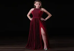 2017 Burgundy Chiffon Long Evening Dress