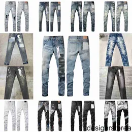 Designer de feminino roxo masculino de alta qualidade Rapped Fit Motorcyclers Calças para homens Moda Moda Design Streetwear Slim Jeans Tamanho 28-40 P2