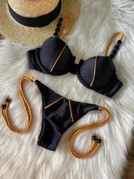 RuotongSept sexy push up bikini set da bagno da bagno da bagno a bassa vita a bassa vita per femmina abito da bagno a due pezzi da bagno 240507