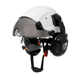 Capacetes táticos Capacete de segurança de construção de CE com viseira construída em protetores de orelha para engenheiros ANSI Industrial Work Cap He Dh5to