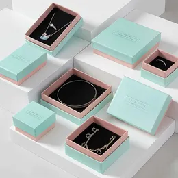 Jewelry Boxes High-grade Paper Jewelry Box Ring Earrings Pendant Necklace Suspension Storage Jewelry Organizer Packaging Box Dispaly Case