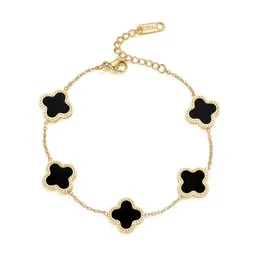 Wholale Jewelry Luxury Gift Stainls Steel 18K Gold Women Lucky Flower Bracelet 2464