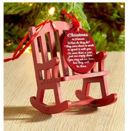 Pequeno artesanato de madeira comemorativa de madeira uma etiqueta de cadeira conjunto de árvore de Natal decoração de cena pingente