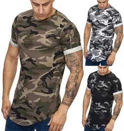 Casual Short Sleeve T shirts Digital gradient print Design Camo Pattern Slim Elastic Fabric TShirts3824092